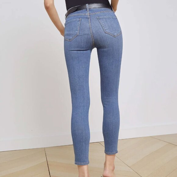 NWOT L'Agence Margot Cropped Skinny Super Stretch Jeans in Light Vintage